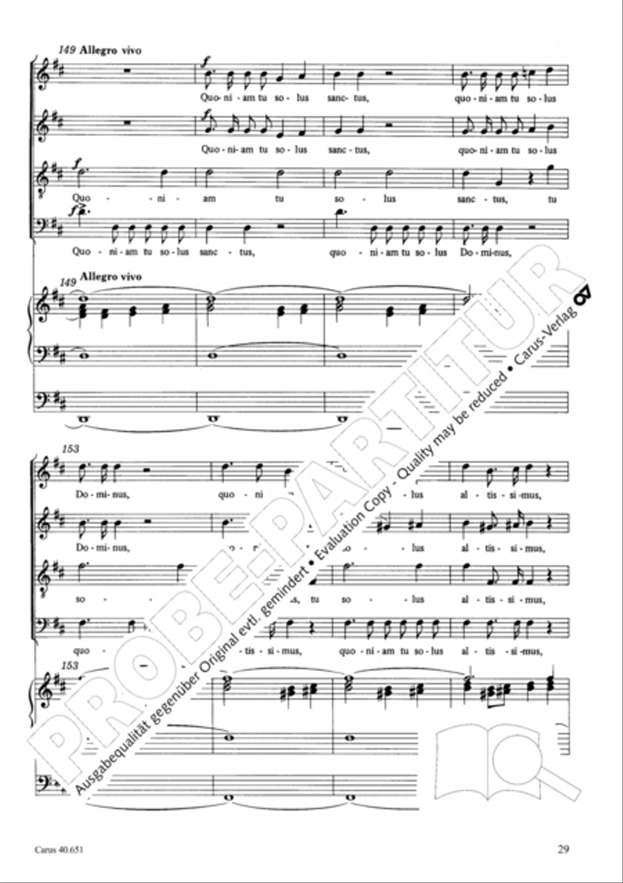 Mass in D Major (Missa in D) 4-Part scores gallery preview page 38