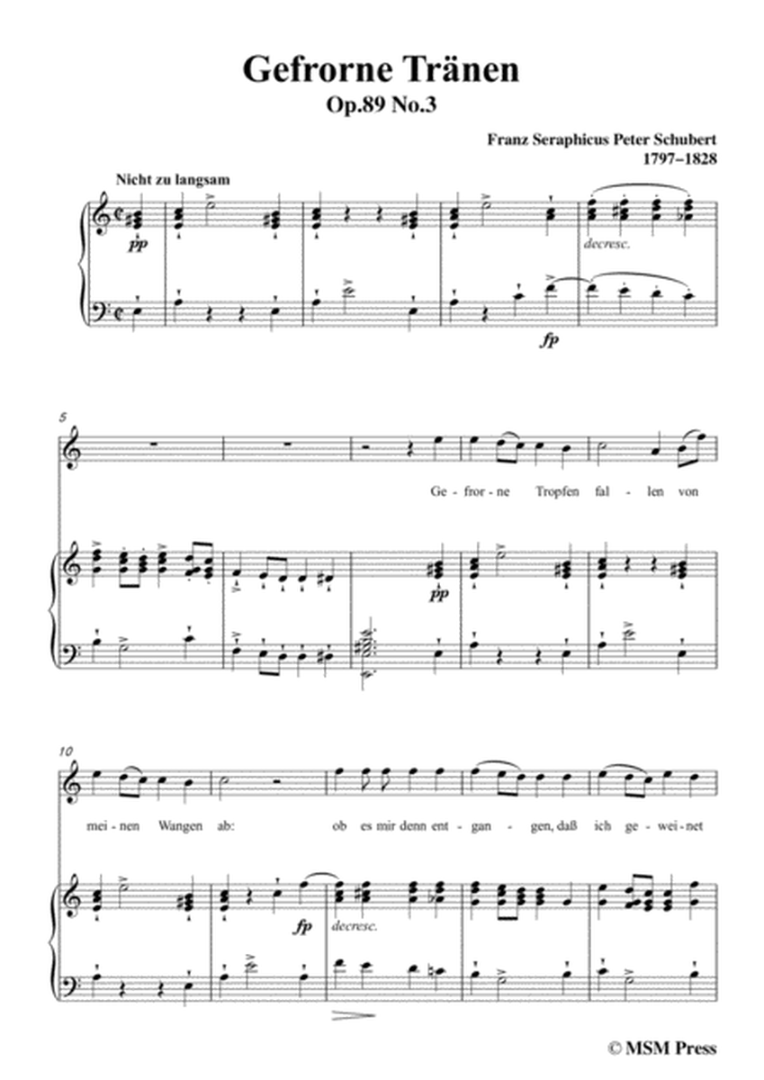 Schubert-Gefrorne Tränen,from 'Winterreise',Op.89(D.911) No.3,in a minor,for Voice&Piano image number null
