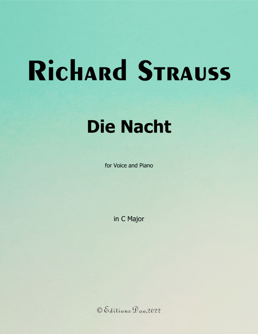 Die Nacht, by Richard Strauss, in C Major