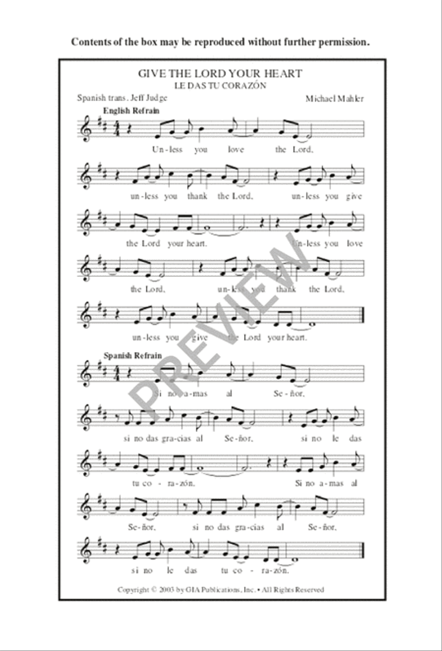 Give the Lord Your Heart / Le Das Tu Corazón 4-Part scores gallery preview page 16