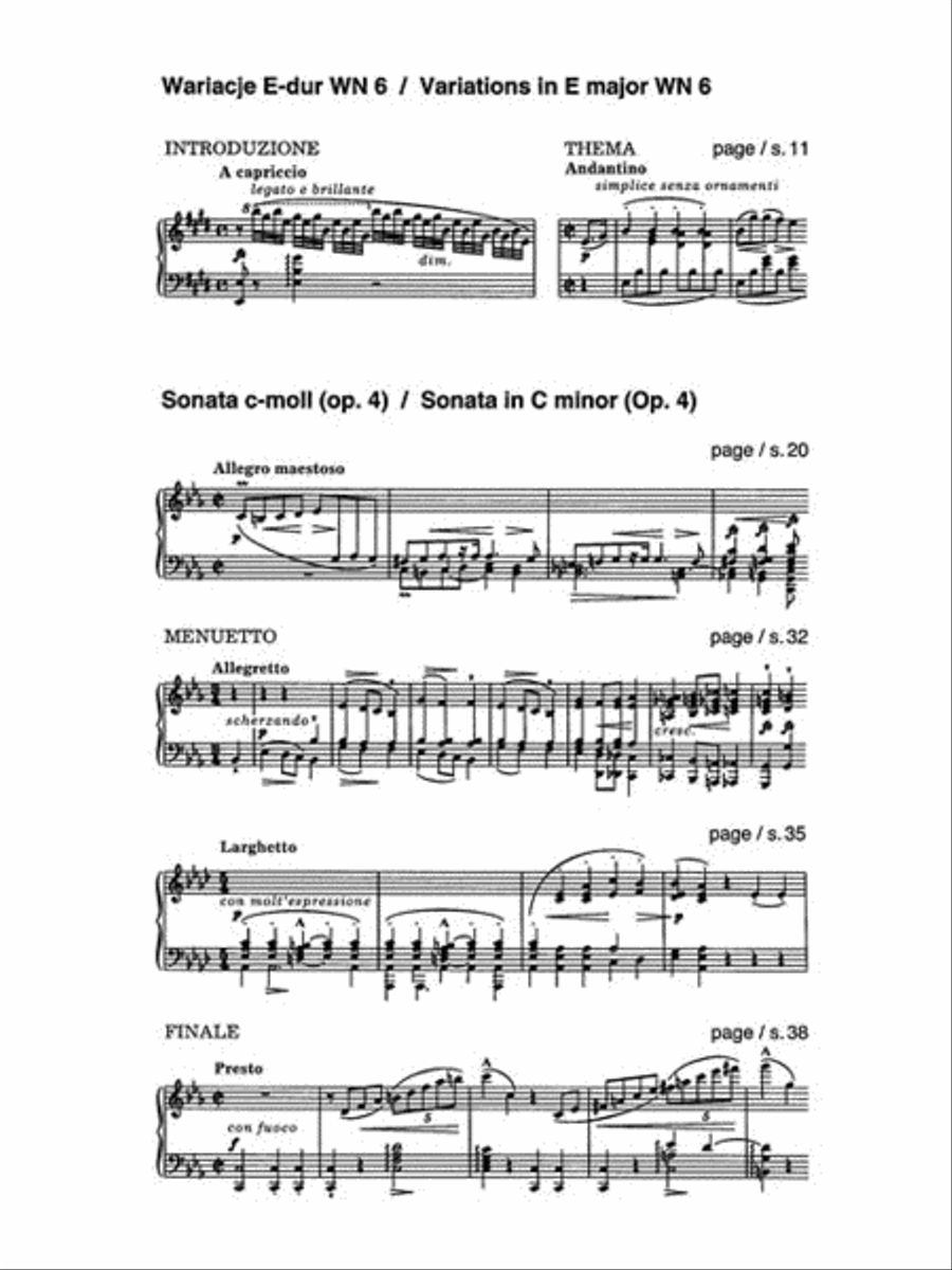 Variations in E and Sonata in C Minor Piano Solo scores gallery preview page 2