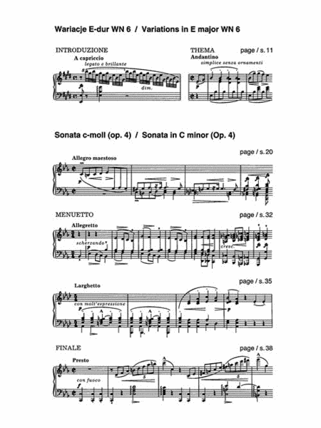 Variations in E and Sonata in C Minor