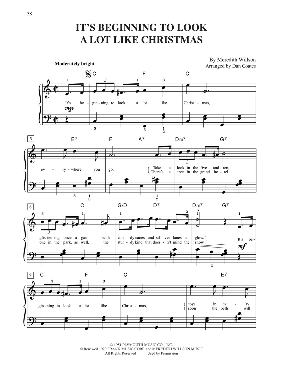 It's Beginning To Look Like Christmas (arr. Dan Coates) Easy Piano scores gallery preview page 1
