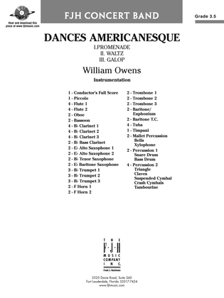 Dances Americanesque: Score