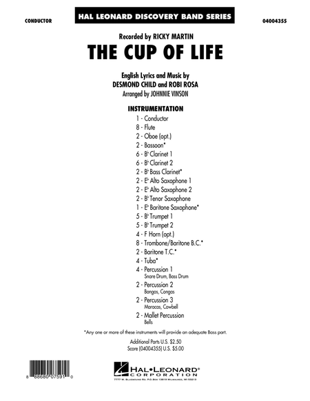 The Cup of Life - Conductor Score (Full Score)