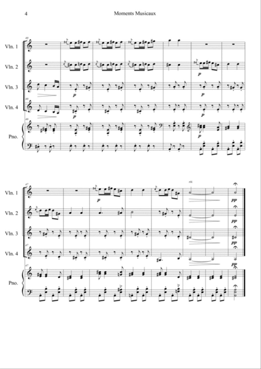 Moments Musicaux No.3 in Am Piano Quintet scores gallery preview page 4