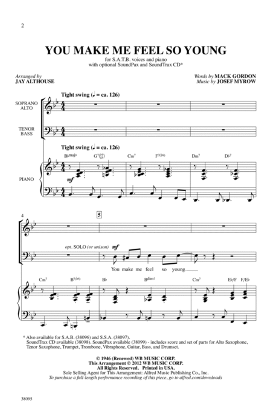 You Make Me Feel So Young - SoundTrax CD (CD only) Choir scores gallery preview page 2
