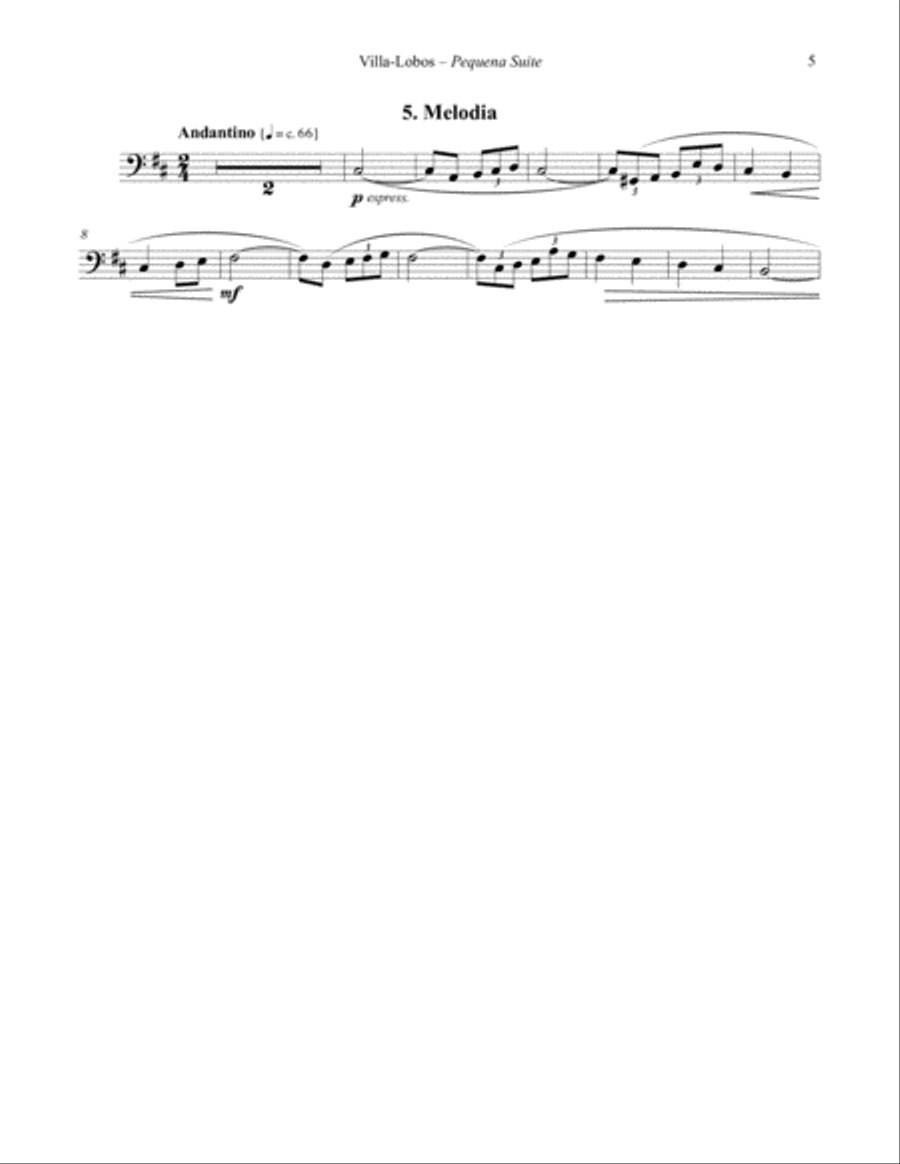 Pequena Suite for Tuba or Bass Trombone and Piano Bass Trombone scores gallery preview page 7
