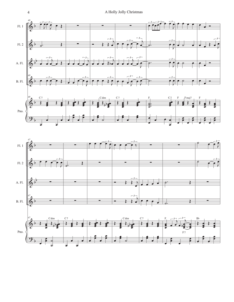A Holly Jolly Christmas Woodwind Ensemble scores gallery preview page 4