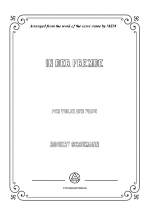 Book cover for Schumann-In der Fremde,for Violin and Piano
