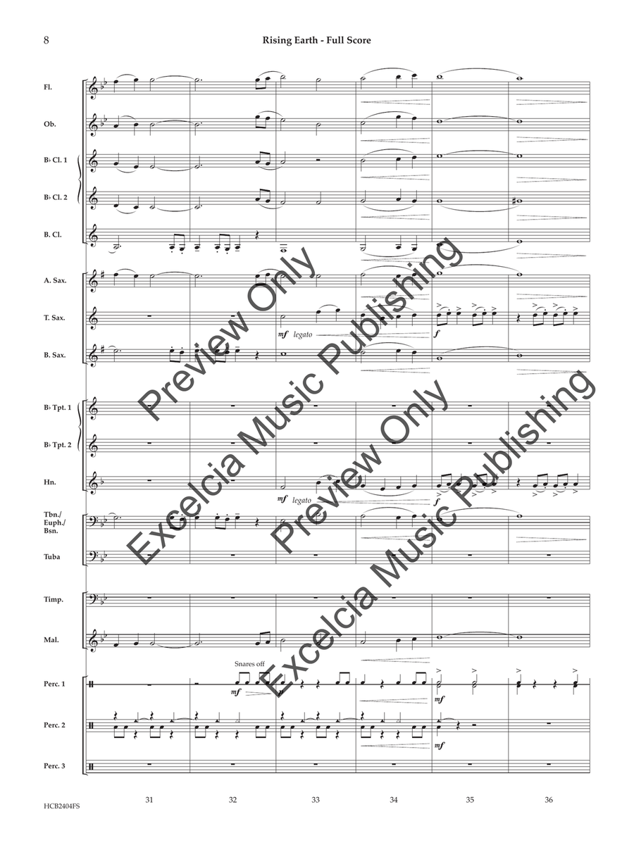 Rising Earth (Score) Concert Band scores gallery preview page 9