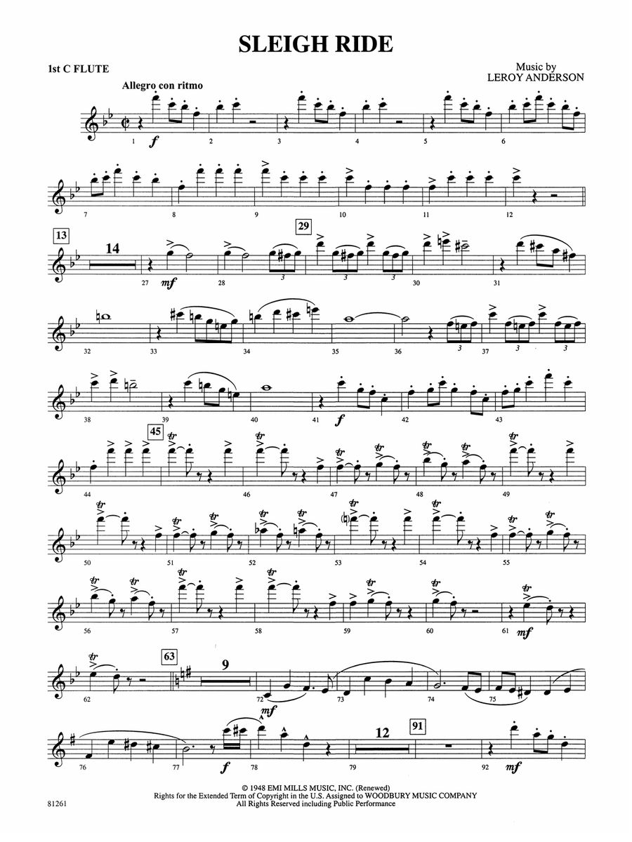 Sleigh Ride: Flute