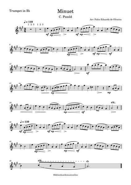 Minuet - Pezold (Bach) - Easy Arrangement image number null