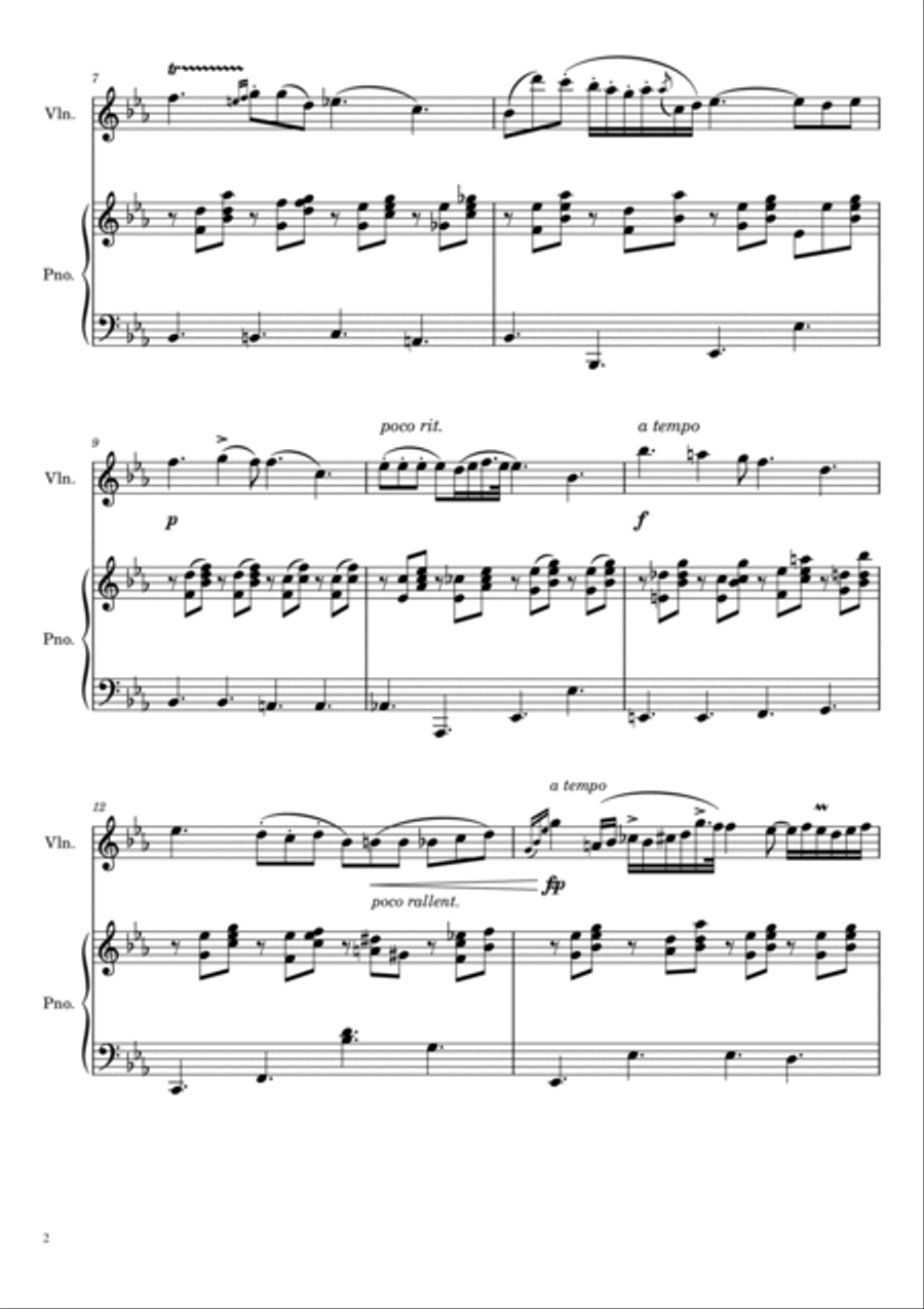 Chopin - Nocturne Op.9 No.2 - Violin and Piano Violin Solo scores gallery preview page 2