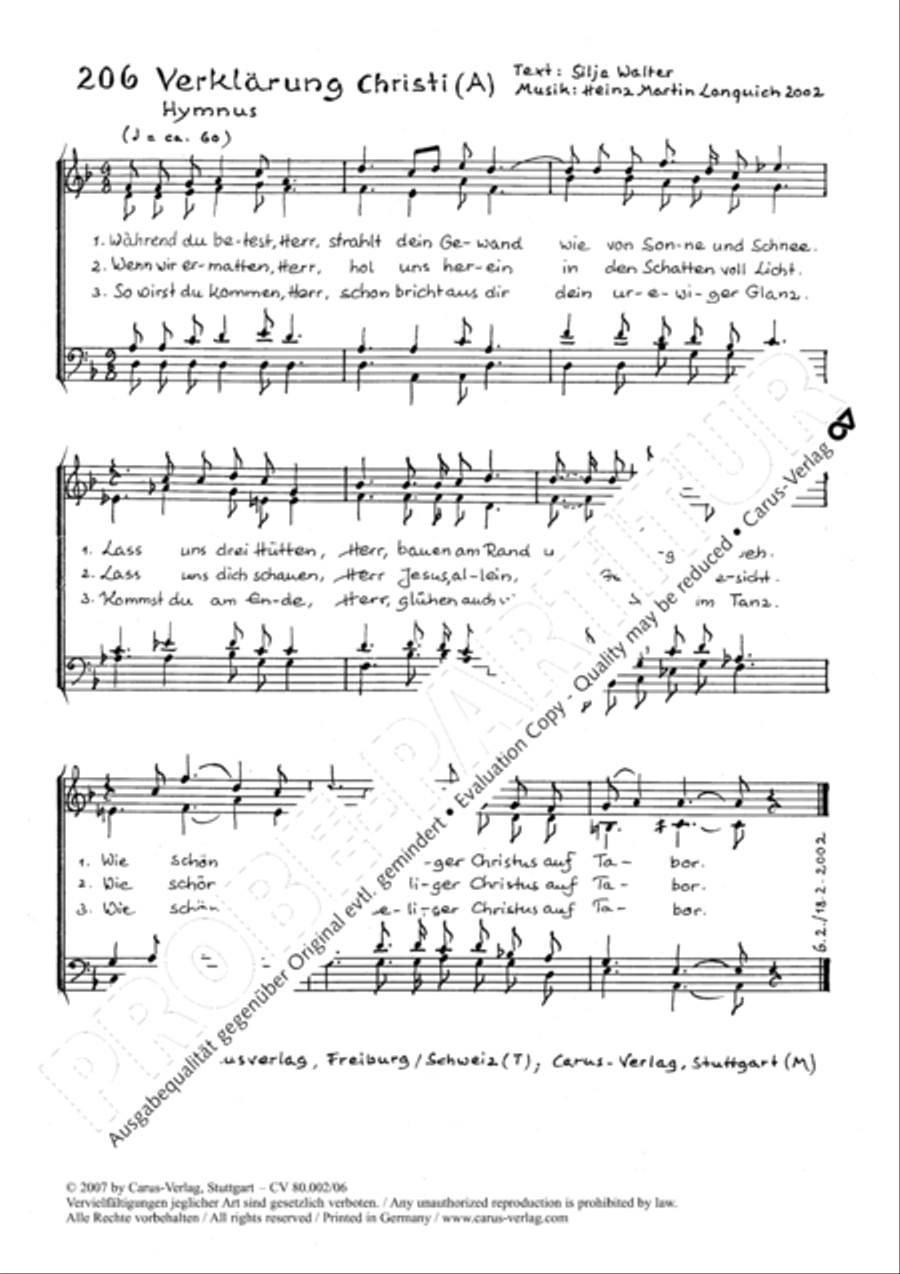 Verklarung Christi Verklarung Christi 4-Part scores gallery preview page 2