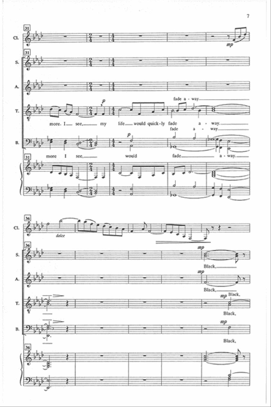 Black Is the Color of My True Love's Hair Divisi scores gallery preview page 6