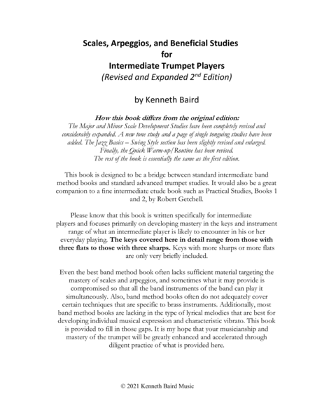 Scales, Arpeggios, and Beneficial Studies for Intermediate Trumpet Players (Revised and Expanded 2nd