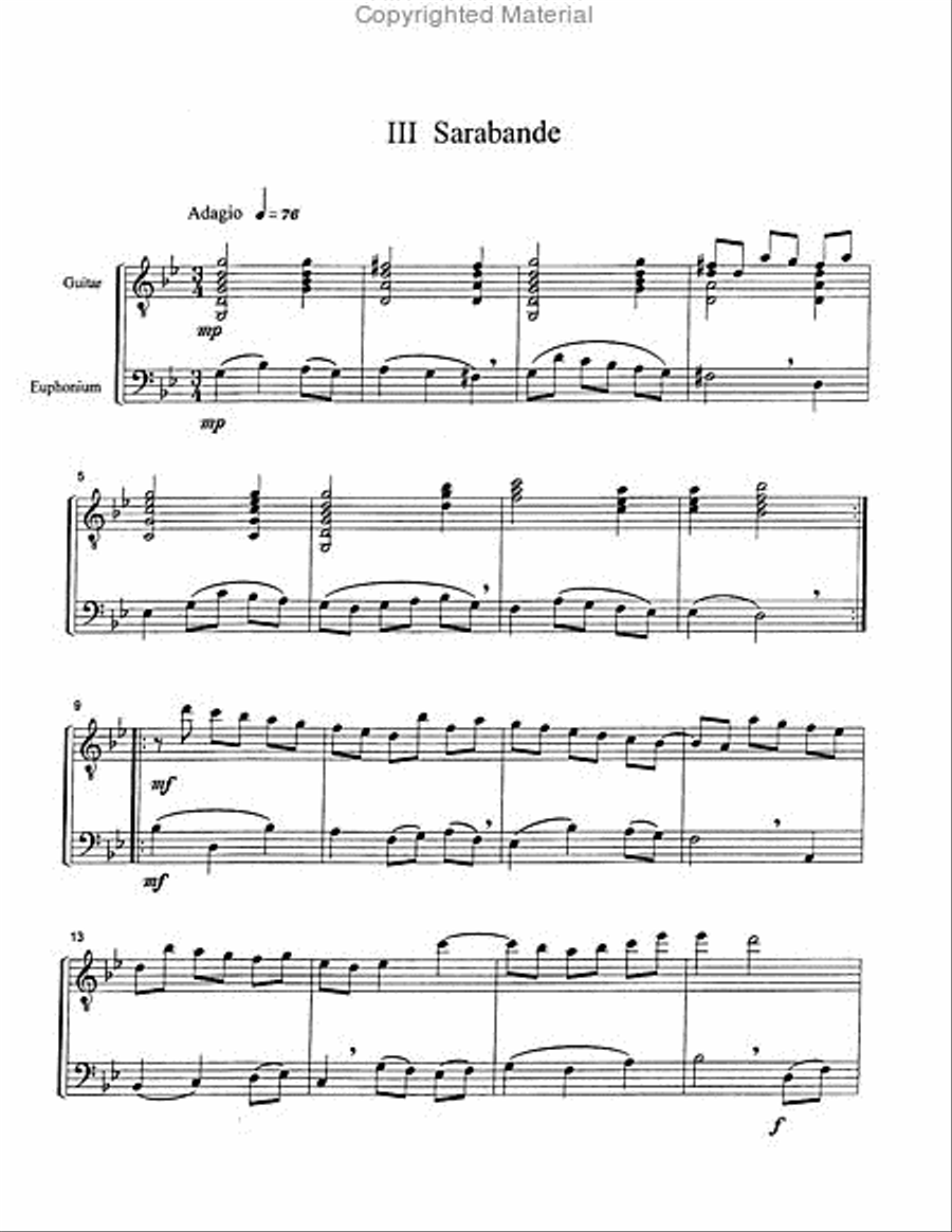 Suite for Euphonium and Electric Guitar Euphonium scores gallery preview page 5