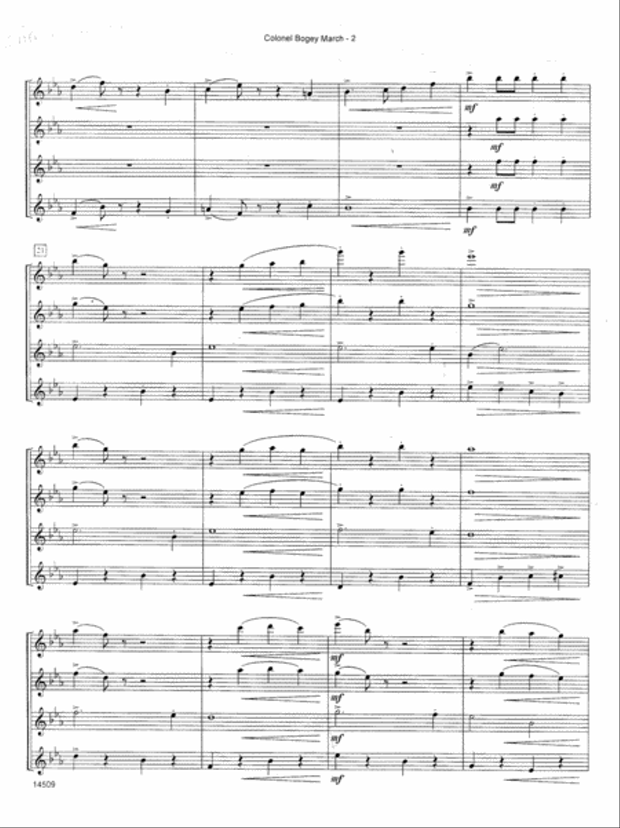 Colonel Bogey March Flute Quartet scores gallery preview page 3
