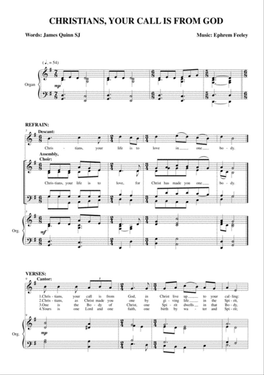 Christians, Your Call is from God 4-Part scores gallery preview page 2