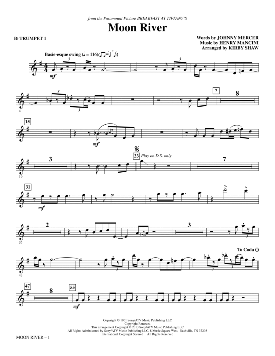 Moon River - Bb Trumpet 1