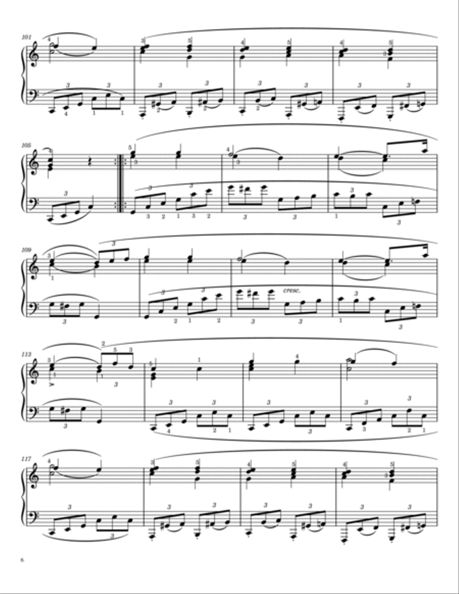 Mozart - KV 265 Twinkle Twinkle Little Star - 12 Variations K.265 Original With Fingered Piano Solo scores gallery preview page 6