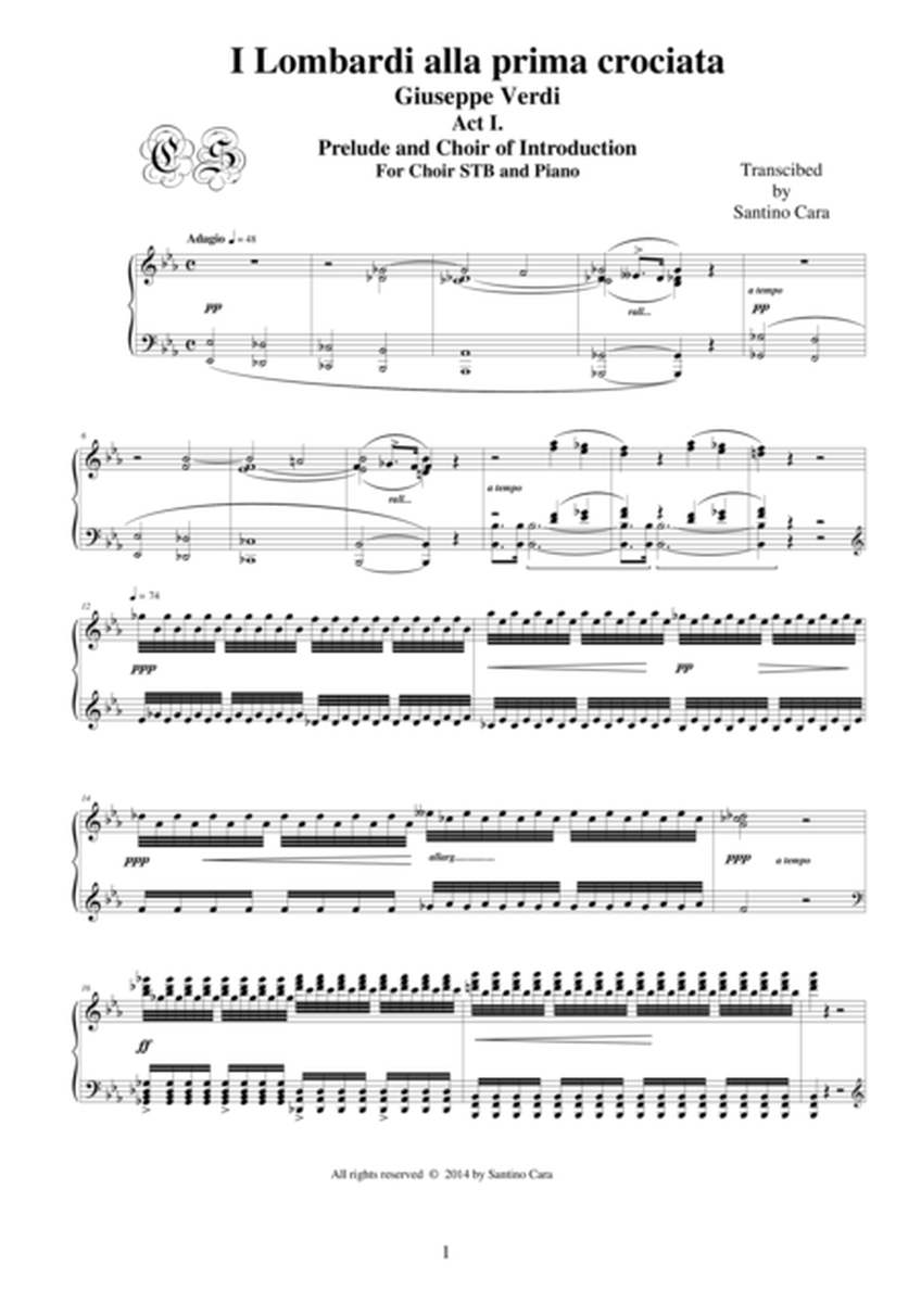 Verdi "I Lombardi alla prima Crociata" (Act1) Prelude-Introdution - Choir STB and piano image number null