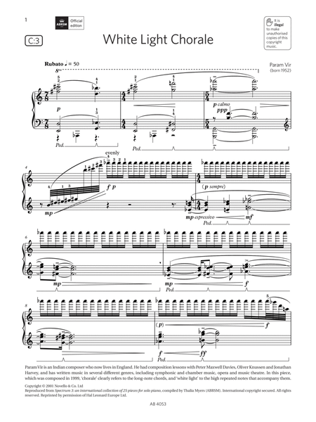 White Light Chorale (Grade 7, list C3, from the ABRSM Piano Syllabus 2023 & 2024)
