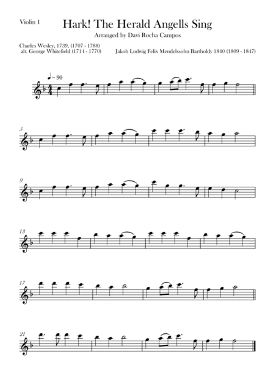 Hark! The Herald Angells Sing String Quartet scores gallery preview page 4