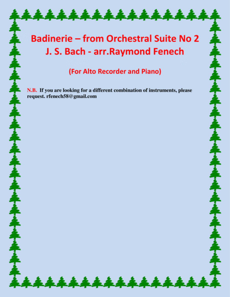 Badinerie - J.S.Bach - for Alto Recorder and Piano image number null