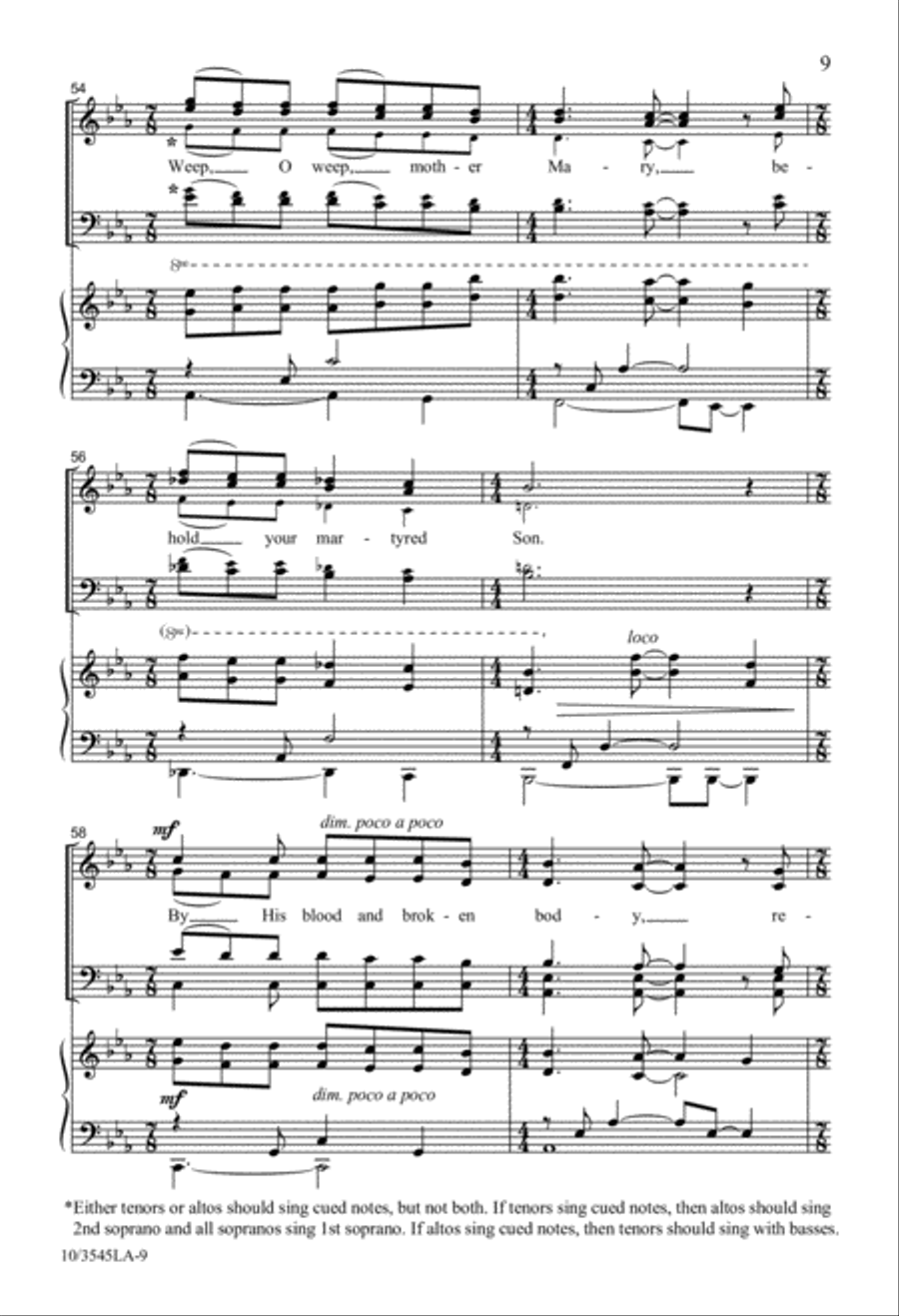 Weep, Mother Mary Weep, Mother Mary 4-Part scores gallery preview page 9