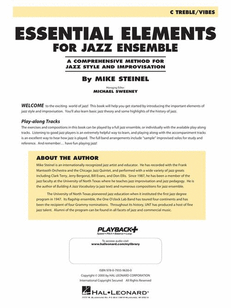 Essential Elements for Jazz Ensemble – C Treble/Vibes image number null