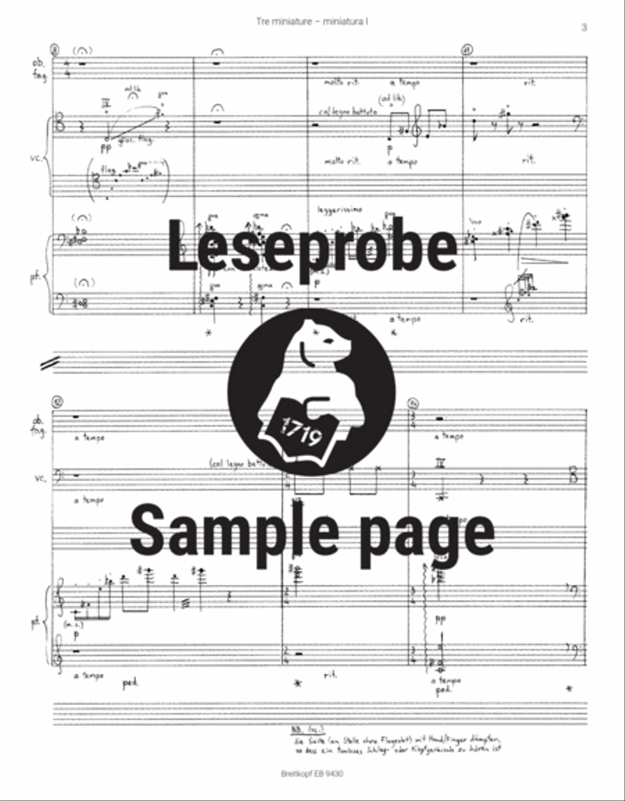 Tre miniature Tre miniature String Quartet scores gallery preview page 4
