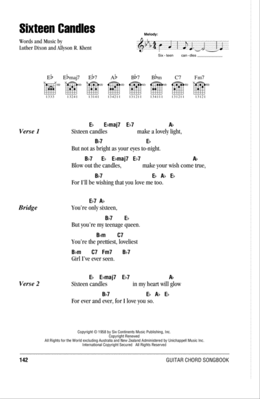 Sixteen Candles Acoustic Guitar scores gallery preview page 1
