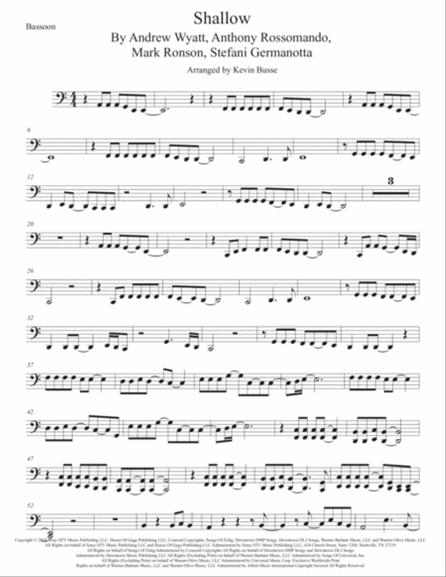 Shallow Bassoon Solo scores gallery preview page 1