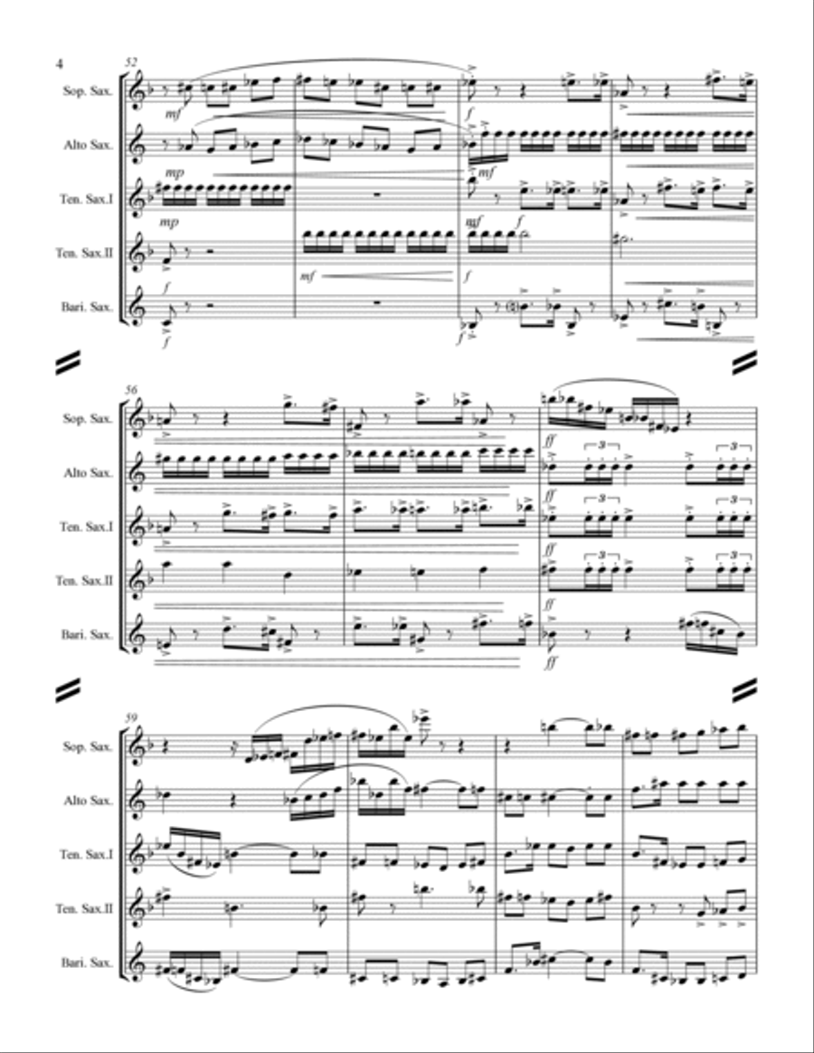 1812 Overture (for Saxophone Quintet SATTB) Saxophone Quintet scores gallery preview page 5