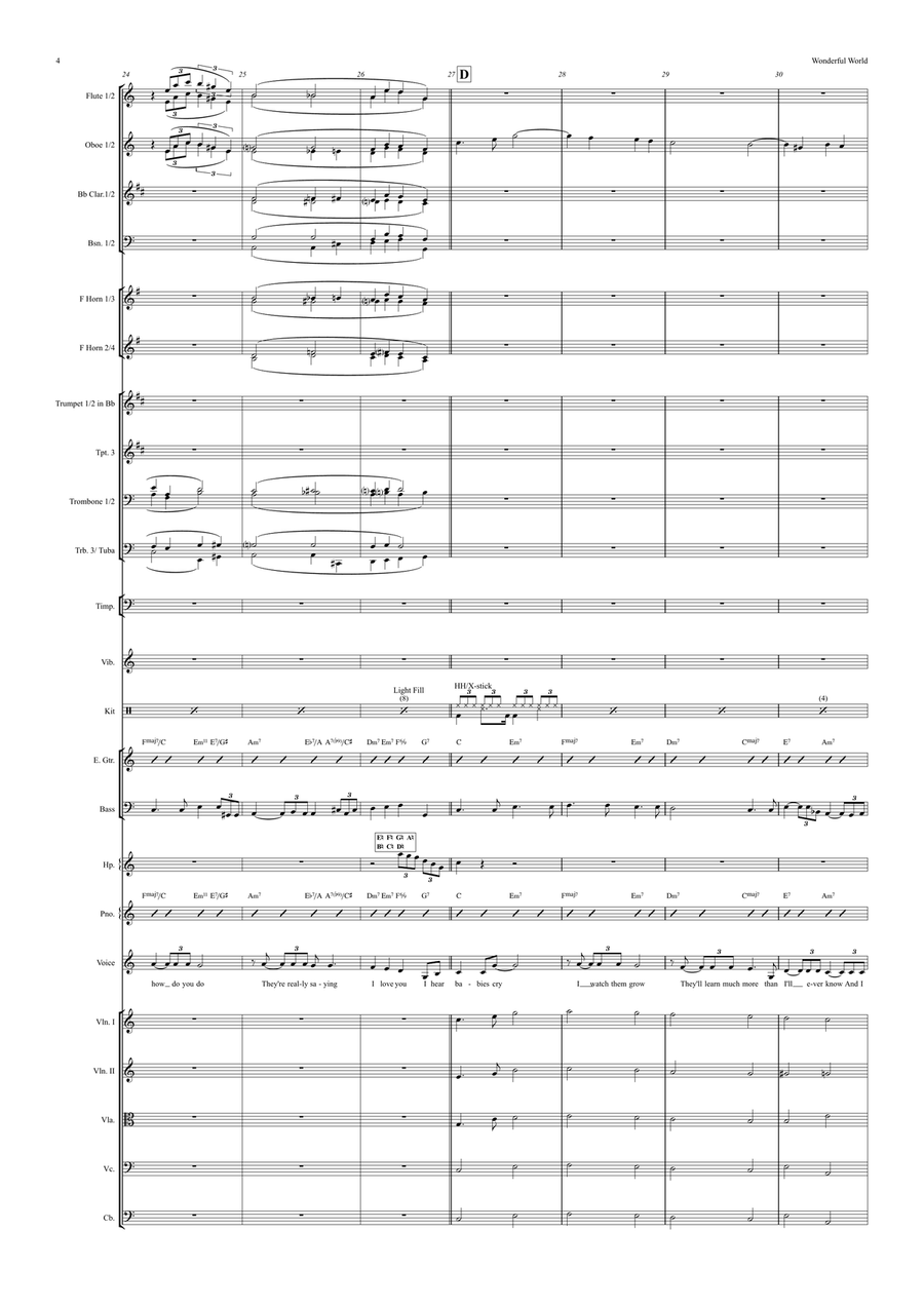 What A Wonderful World Full Orchestra scores gallery preview page 4