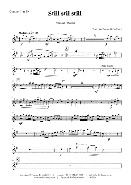 Still Still Still - Christmas song - Clarinet Quintet