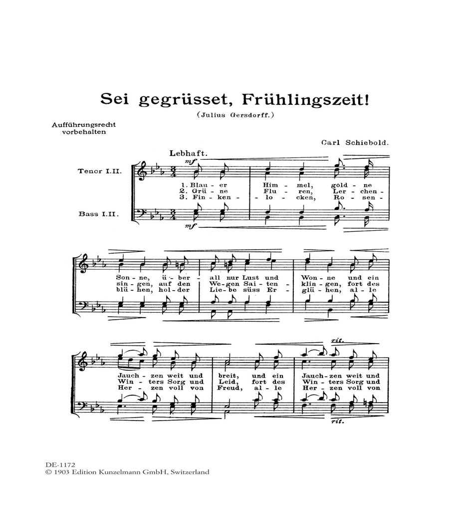 Sei gegrüsset, Frühlingszeit! Men's Choir scores gallery preview page 1