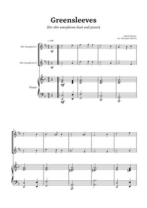What Child Is This? (Greensleeves) - for alto saxophone duet and piano