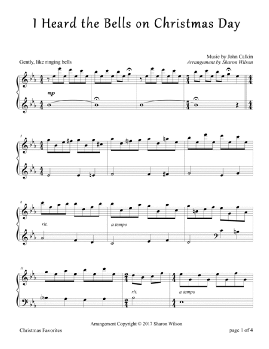 I Heard the Bells on Christmas Day Piano Solo scores gallery preview page 3