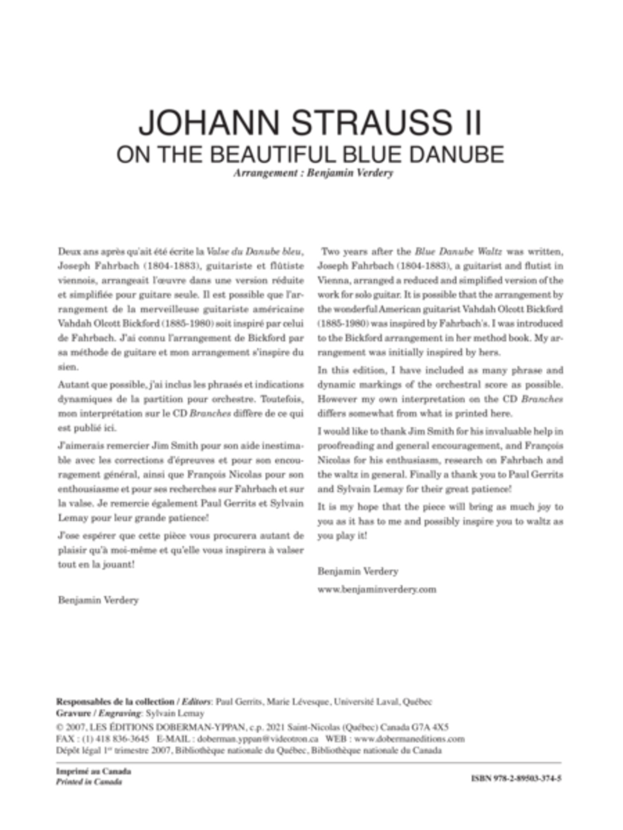 On the Beautiful Blue Danube Classical Guitar scores gallery preview page 1
