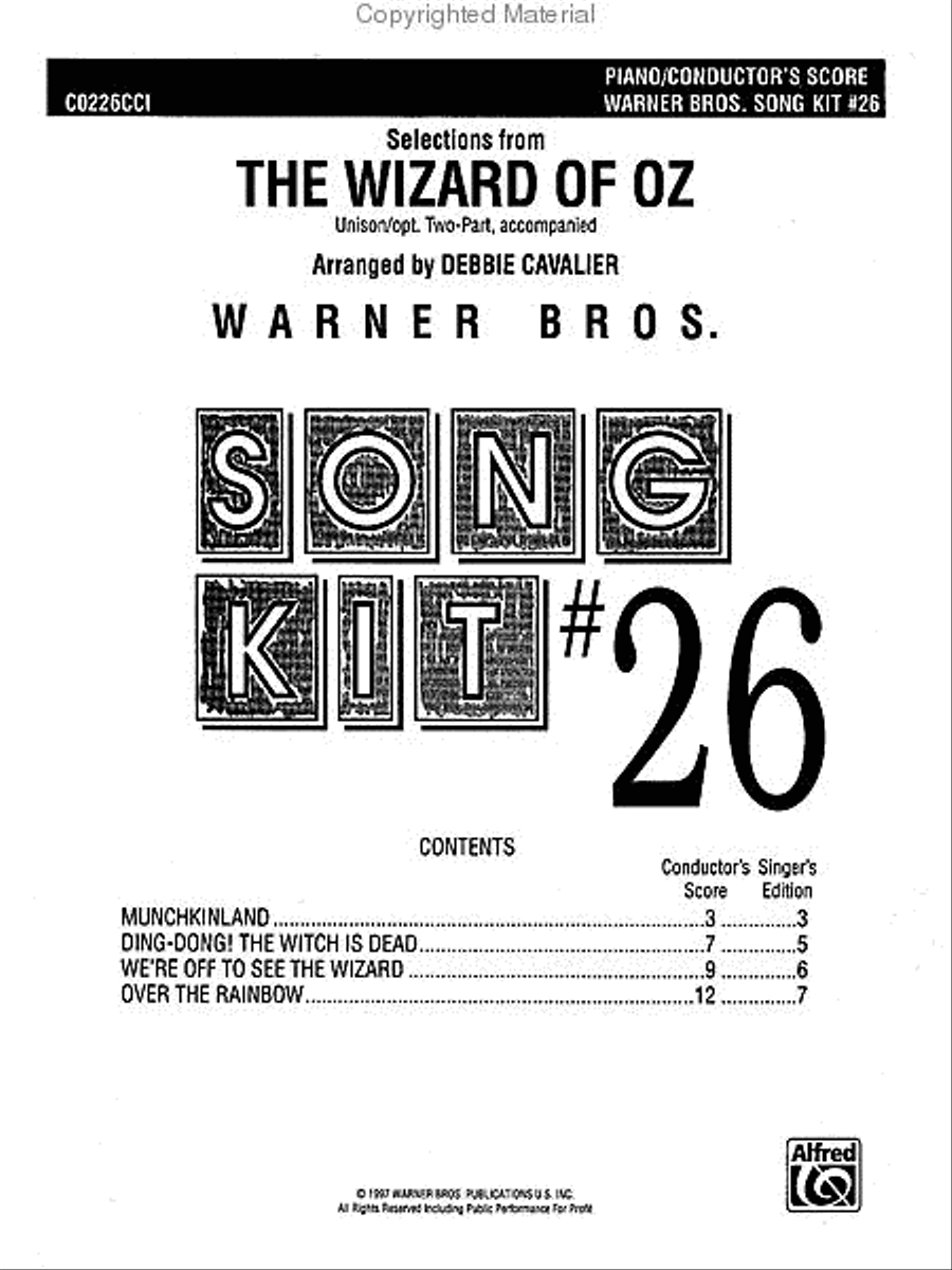 The Wizard of Oz, Selections from: Song Kit #26 Unison Choir scores gallery preview page 2