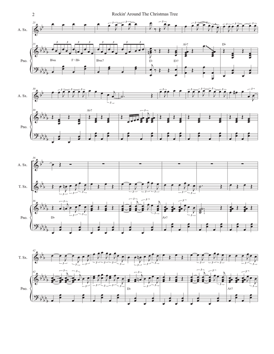 Rockin' Around The Christmas Tree Alto Saxophone scores gallery preview page 2
