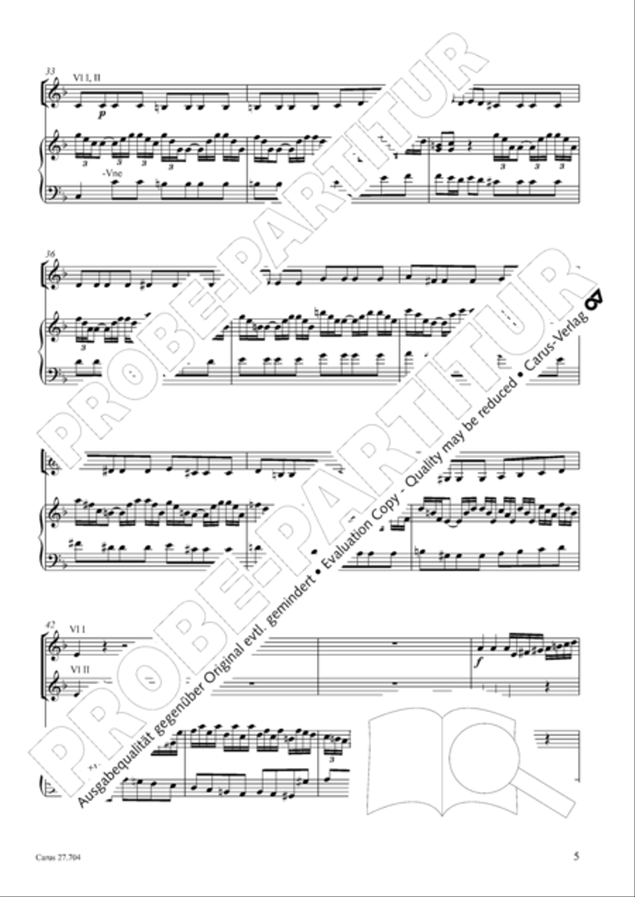 Concerto per il Clavi-Cembalo in F Violin scores gallery preview page 6