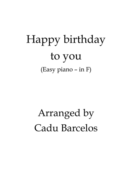 Happy Birthday to you (Easy Piano Solo in F Major) image number null