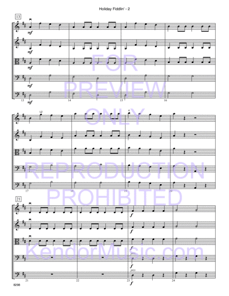 Holiday Fiddlin' (Boil 'Em Cabbage Down and Jingle Bells) (Full Score)