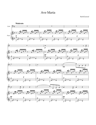 Ave Maria (Bach / Gounod) for Cello and piano