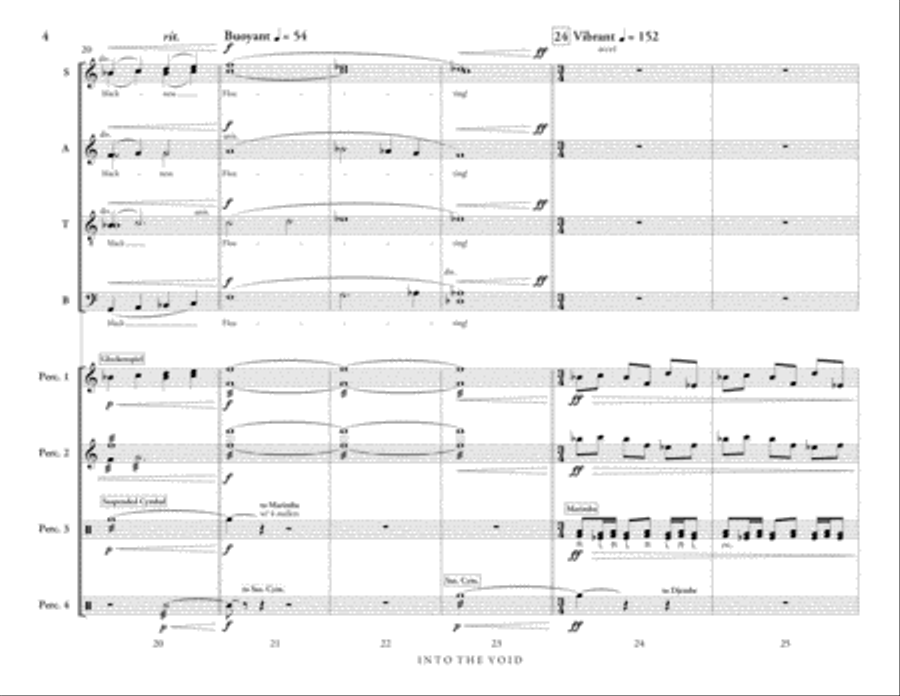 Into the Void (percussion ensemble) Choir scores gallery preview page 5
