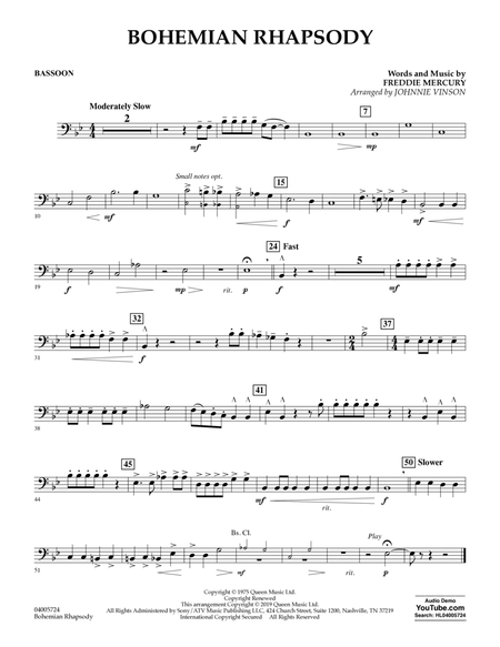 Bohemian Rhapsody (arr. Johnnie Vinson) - Bassoon